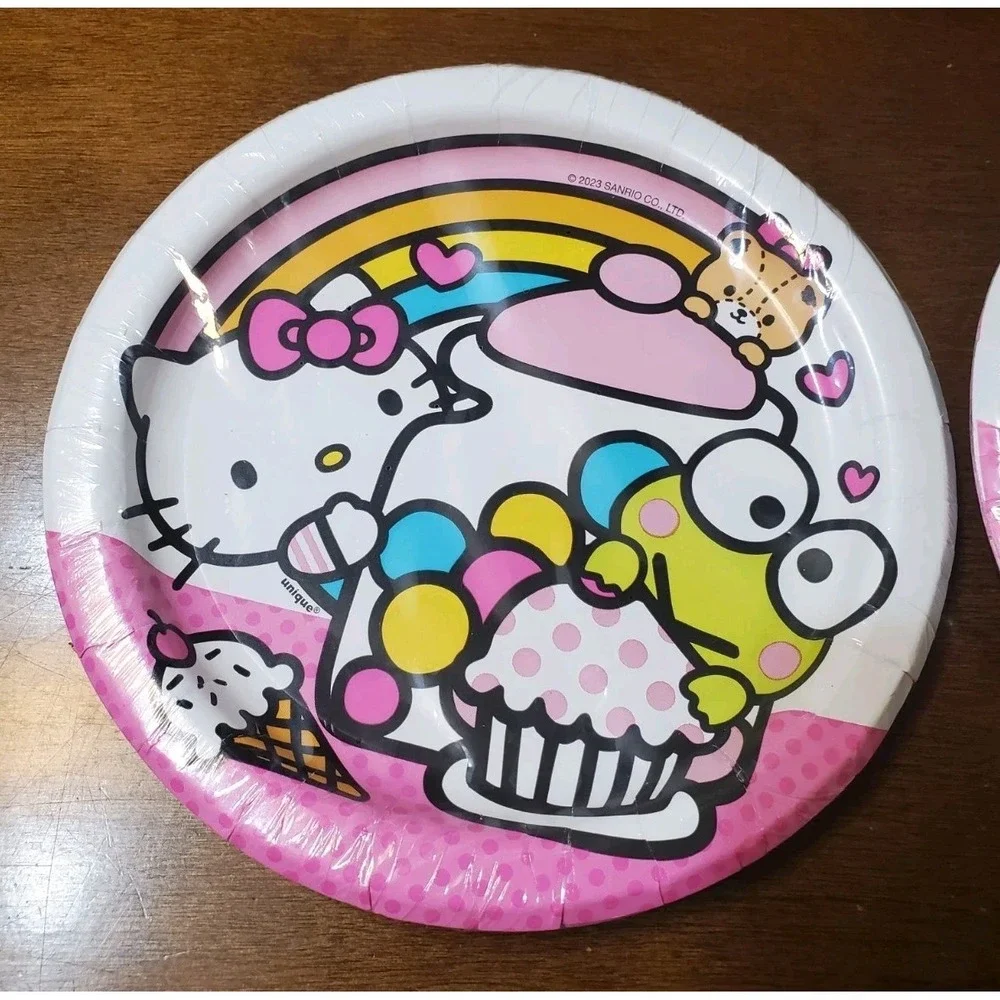 Hello Kitty Pink Paper Plates Cups Birthday Party Supplies for‎ 16